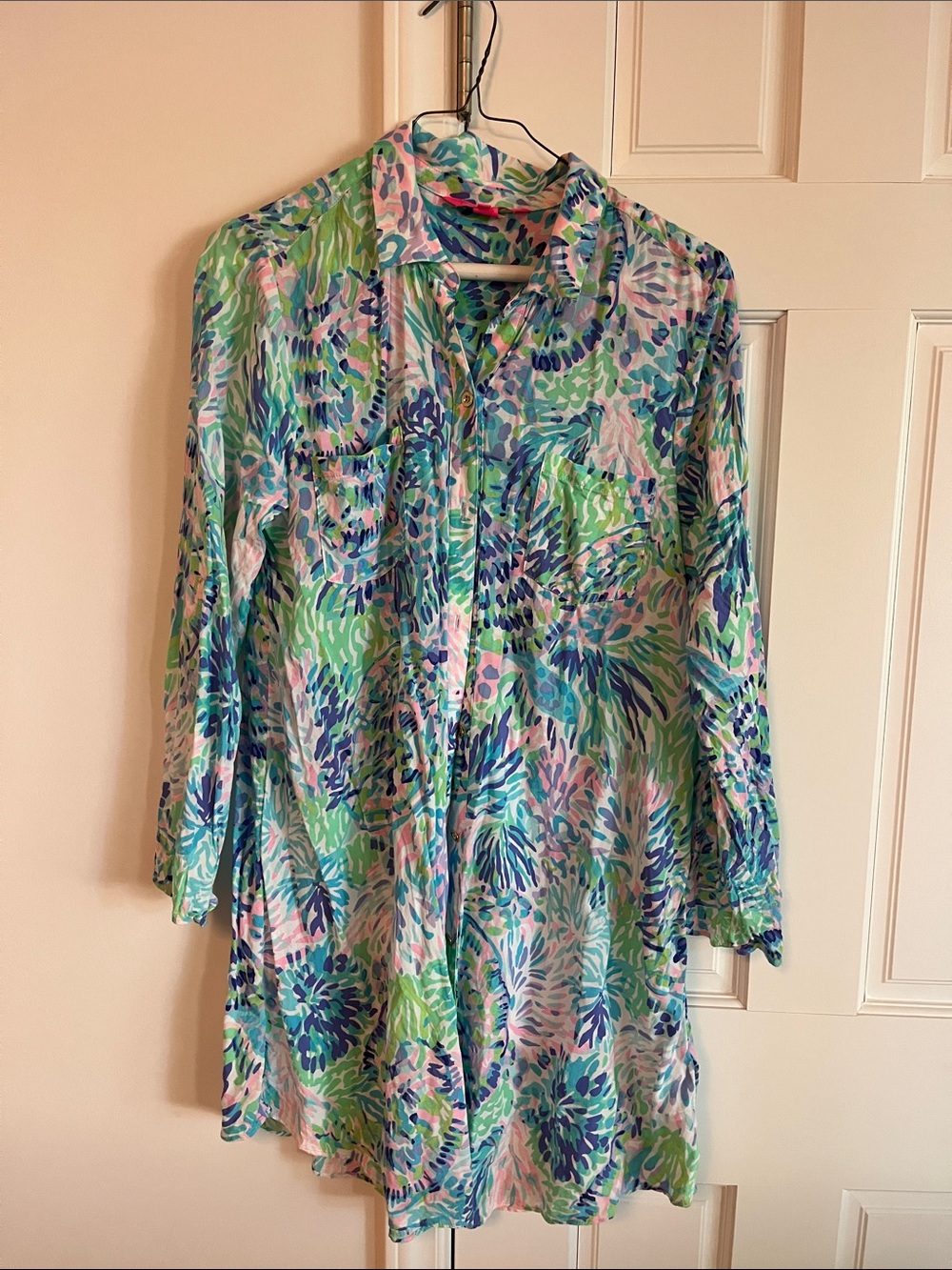 Lilly Pulitzer Blue, Green & Pink Printed Swim Coverup